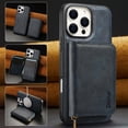thumbnail image 1 of Wallet Phone Case Compatible with iPhone 14,PU Leather 2 in 1 Detachable Magnetic Case With Card Holder Kickstand,With Flip Zipper Wallet Shockproof Rugged Phone Case,Blue, 1 of 8