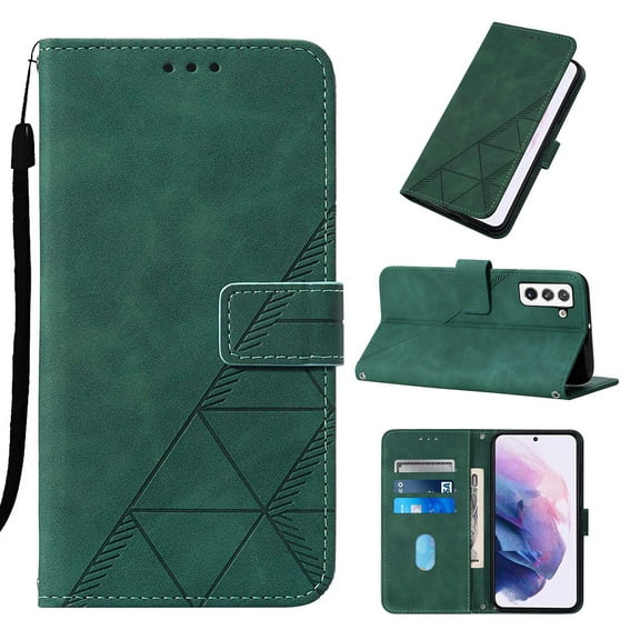 Wallet Phone Case for Galaxy S22 5G Cover, Allytech Detachable Wrist Strap Flip Stand Card Holder Magnetic Clasp Slim Fit Scratch Free Case for Samsung Galaxy S22 2022 (5G), Darkgreen