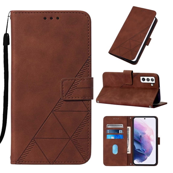 Wallet Phone Case for Galaxy S22 Plus/S22+ 5G Cover, Allytech Detachable Wrist Strap Flip Stand Card Holder Magnetic Clasp Slim Fit Scratch Free Case for Samsung Galaxy S22 Plus/S22+ 2022, Brown