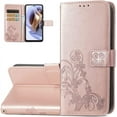 thumbnail image 1 of Wallet Phone Case for Motorola Moto G31, PU+TPU Shockproof Leather Flip Kickstand Case with Magnetic Clasp and Cash Card Slots Holder Cover for Moto G31 SYC Rose Gold, 1 of 8
