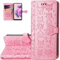 thumbnail image 1 of Wallet Phone Case for Redmi Note 12s,Cute Cartoon Cat Dog Pattern PU Leather Case with Magnetic Clasp and Cash Card Slots Holder Cover for Redmi Note 12s,CD Pink, 1 of 18