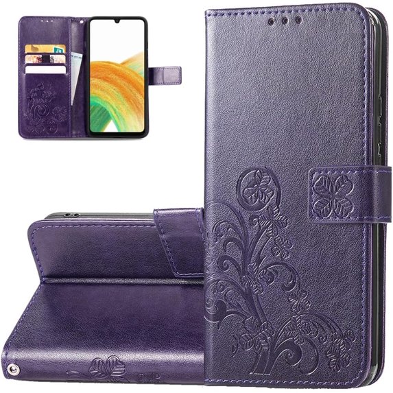 Wallet Phone Case for Samsung Galaxy A13 4G (Not fit 5G), PU+TPU Leather Flip Kickstand Case with Magnetic Clasp and Cash Card Slots Holder Cover for Samsung Galaxy A13 4G SYC Purple