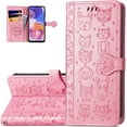 thumbnail image 1 of Wallet Phone Case for Samsung Galaxy A23 4G/5G,Cute Cartoon Cat Dog Pattern PU Leather Case with Magnetic Clasp and Cash Card Slots Holder Cover for Galaxy A23 4G/5G, CD Pink, 1 of 8