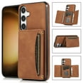 thumbnail image 1 of Wallet Phone Case for Samsung Galaxy A42 5G, Retro PU Leather Multiple Cards Slots Cash Holder Drop Protection RFID Blocking Bumper Shockproof Case for Women Men, Brown, 1 of 6
