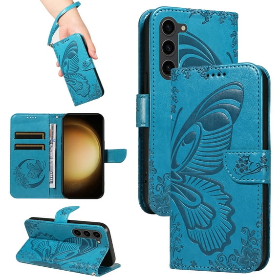 Wallet Phone Case for Samsung Galaxy Note 10+ with Credit Card Slot, PU Leather Flip Case with Lanyard for Women Girls Military Grade Drop Protection for Samsung Galaxy Note 10+, Blue