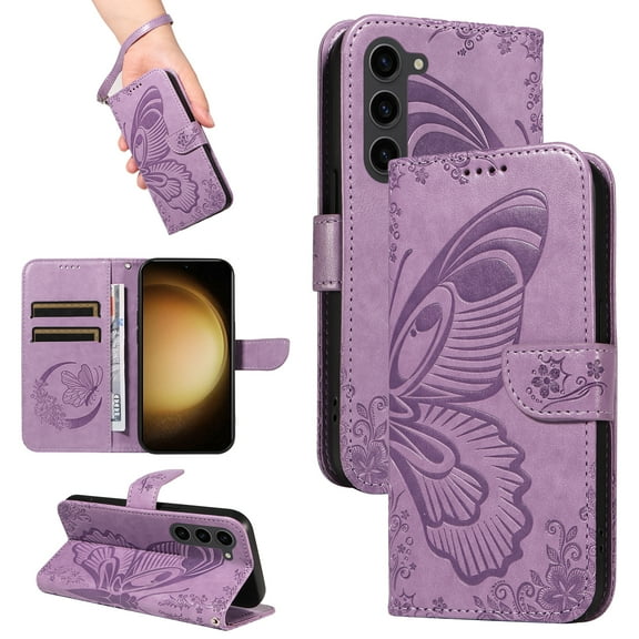 Wallet Phone Case for Samsung Galaxy Note 20 Ultra with Credit Card Slot, PU Leather Flip Case with Lanyard for Women Girls Military Grade Drop Protection for Samsung Galaxy Note 20 Ultra, Purple