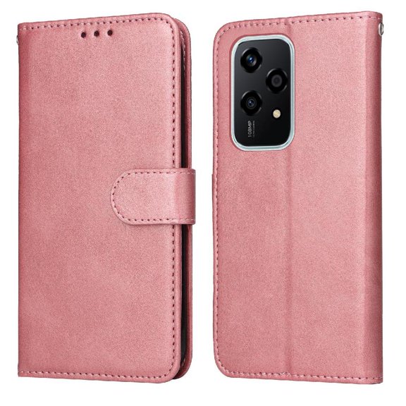 Wallet Phone Case for Honor 200 Lite 5G with Card Holder and Stand Function Pink