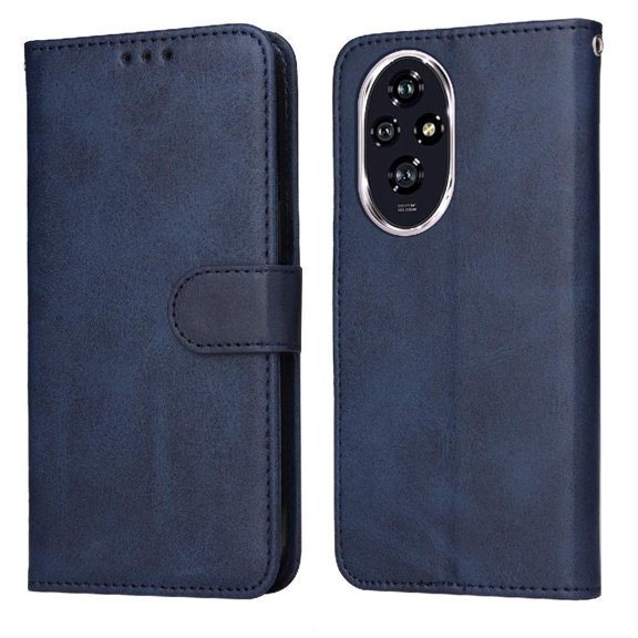 Wallet Phone Case for Honor 200 with Card Holder and Stand Function Blue