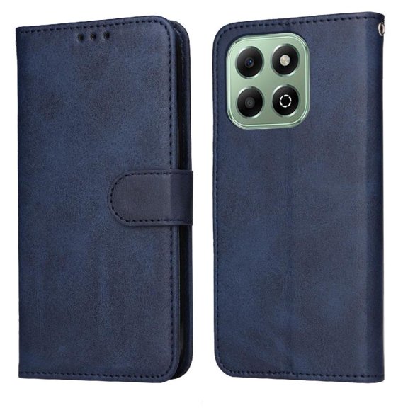 Wallet Phone Case for Honor X6C 4G with Card Holder and Stand Function Blue