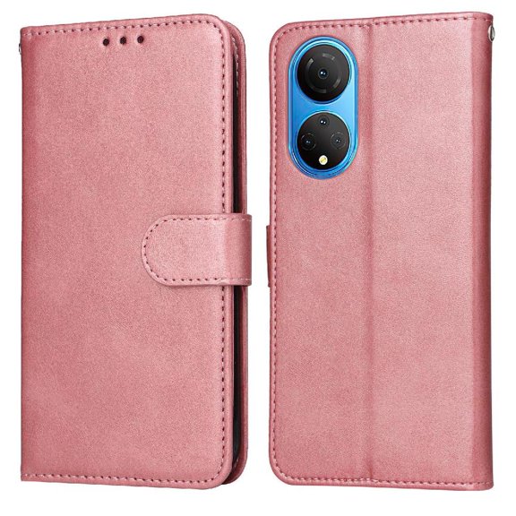 Wallet Phone Case for Honor X7 with Card Holder and Stand Function Pink
