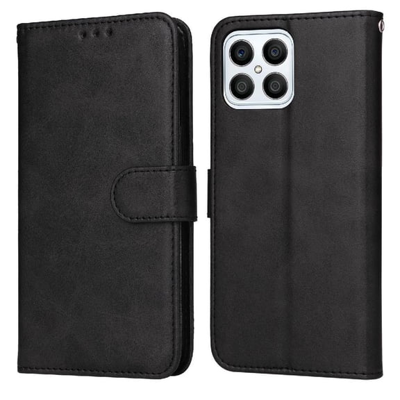 Wallet Phone Case for Honor X8 with Card Holder and Stand Function Black