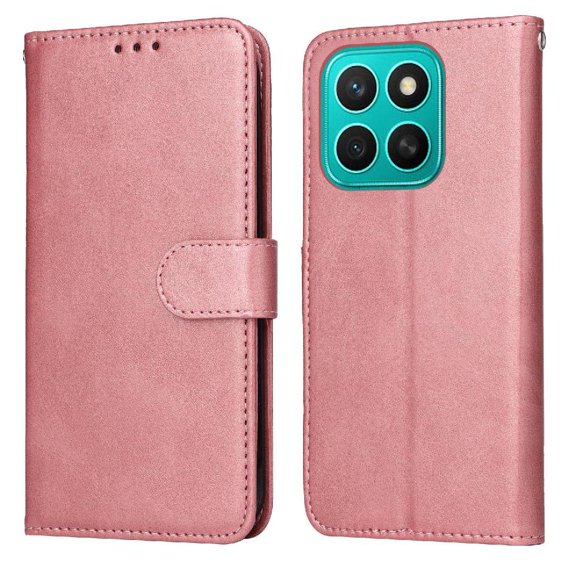Wallet Phone Case for Honor X8C with Card Holder and Stand Function Pink