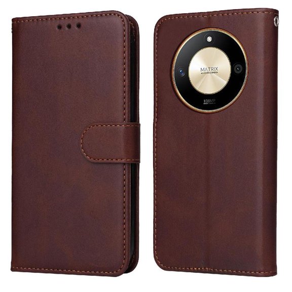 Wallet Phone Case for Honor X9B with Card Holder and Stand Function Brown