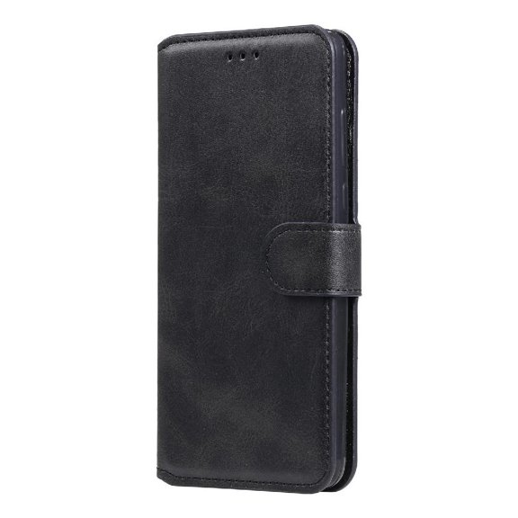 Wallet Phone Case for Realme C21 with Card Holder and Stand Function Black