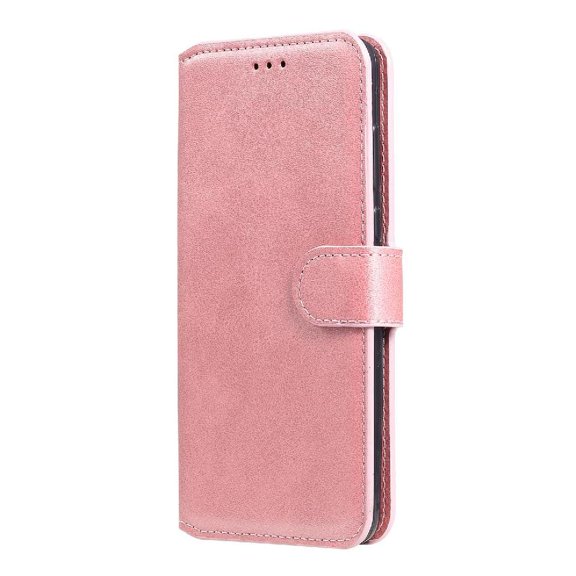 Wallet Phone Case for Realme C21 with Card Holder and Stand Function Pink