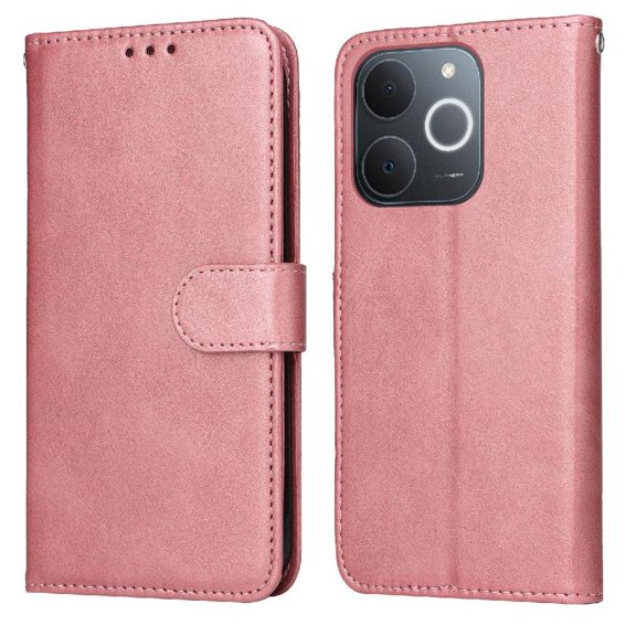 Wallet Phone Case for Realme Note 70 4G with Card Holder and Stand Function Pink