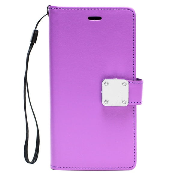 Wallet Phone Case for iPhone 15, Shockproof Kickstand Flip Case for Apple iPhone 15 (2023 Release) with Credit Card Holder for Men/Girls Women,Purple
