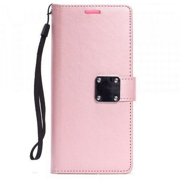 Wallet Phone Case for iPhone 15, Shockproof Kickstand Flip Case for Apple iPhone 15 (2023 Release) with Credit Card Holder for Men/Girls Women,Rose