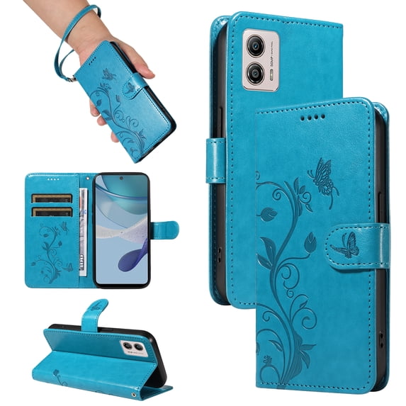 Wallet Phone Cover for Motorola Moto G53, PU Leather Card Slots with Kickstand FunctionWallet Case for Motorola Moto G53