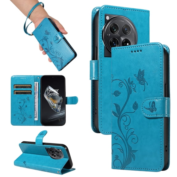 Wallet Phone Cover for OnePlus 12 5G, PU Leather Card Slots with Kickstand FunctionWallet Case for OnePlus 12 5G