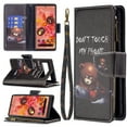 thumbnail image 1 of Wallet Pixel 6 Case Zipper Purse Embossed Pattern Premium Leather Wallet Cover Flip Stand Card Slots Holder Magnetic with Wrist Strap Case for Google Pixel 6, Little Bear, 1 of 9