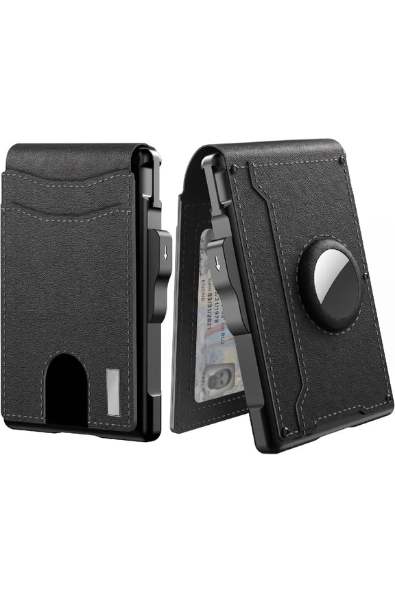 Wallet,RFID Blocking Wallet for Men, Automatic Pop Up Card Holder with ID Window & Money Clip, Minimalist Thin Front Pocket Credit Card Wallet