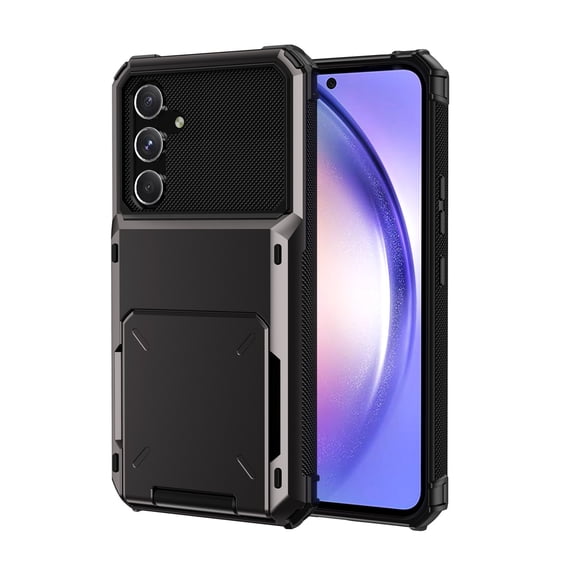 Wallet Rugged Case for Samsung Galaxy A15 Phone, Card Holder Slot Heavy Duty Military Grade Shock Absorption Drop Proof Phone Cover for Samsung Galaxy A15, Gray