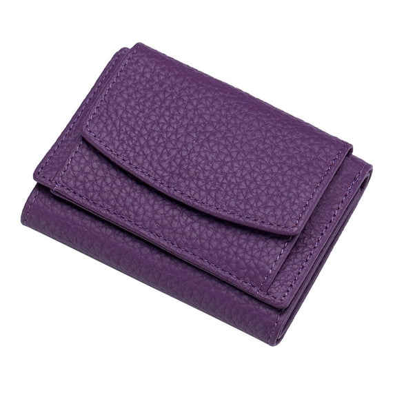 VBXOAE Wallet Small Wallet Women's Ultra Thin Top Layer Cowhide Purple