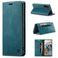 thumbnail image 1 of Wallet Stand Case for Samsung Galaxy S22(5G), Galaxy S22 Cover Flip, Allytech RFID Card Slot/Cash Holder Magnetic Folio Shockproof Soft TPU Bumper PU Leather Case for Samsung S22 6.5", Blue, 1 of 10