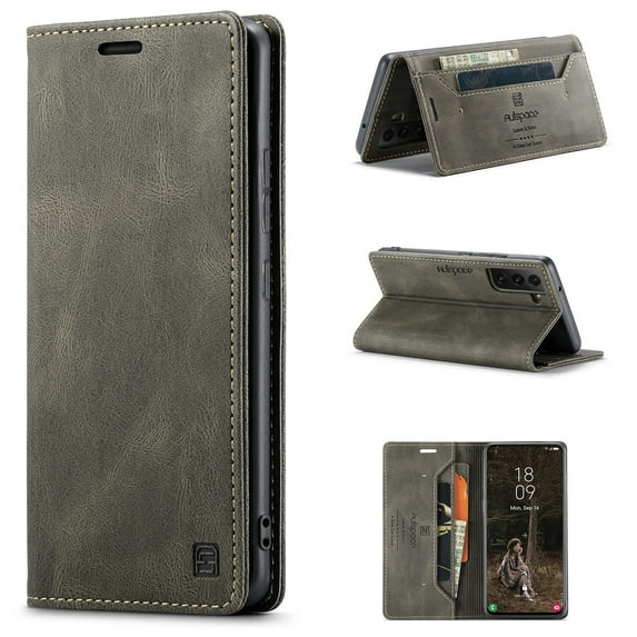 Wallet Stand Case for Samsung Galaxy S22 Plus(5G), Galaxy S22+ Cover Flip,Allytech RFID Card Slot/Cash Holder Magnetic Folio Shockproof Soft TPU Bumper PU Leather Case for Samsung S22 Plus 6.7",Coffee