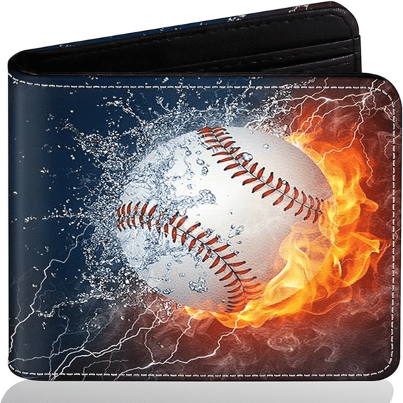 Wallet for Teens, Cool Football Wallet for Boys Ages 12+, Funny Leather Bifold Rfid Blocking, Coin Pocket Id Window for Teen Men Youth Guys Birthday Christmas Gifts