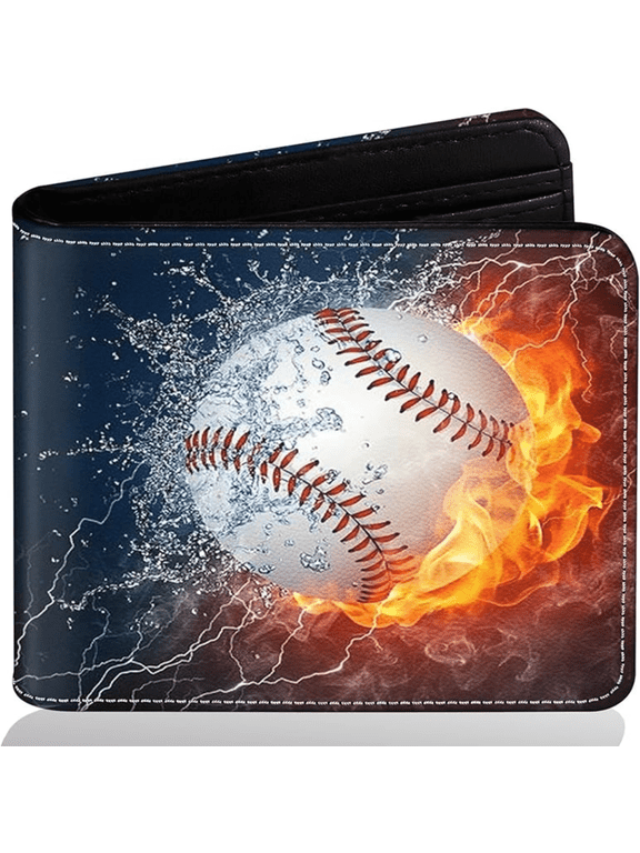 Wallet for Teens, Cool Football Wallet for Boys Ages 12+, Funny Leather Bifold Rfid Blocking, Coin Pocket Id Window for Teen Men Youth Guys Birthday Christmas Gifts