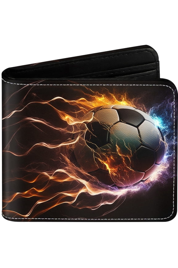 Wallet for Teens, Cool Football Wallet for Boys Ages 12+, Funny Leather Bifold Rfid Blocking, Coin Pocket Id Window for Teen Men Youth Guys Birthday Christmas Gifts