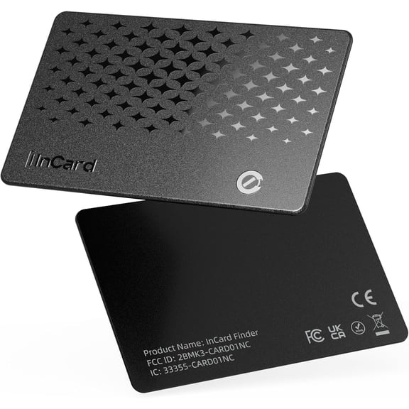 Wallet Tracker Card 0.06in Slim Tracking Card,10 Years Battery Bluetooth Smart Card,Android & iOS Wallet Tracker,Work with Apple nd My & Google nd Hub,IP68 GPS Tracker for Vehicles,Wallet,Keys