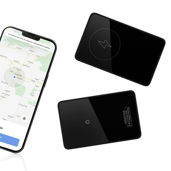 Wallet Tracker Card - 2mm Thin Wallet Finder Works with Apple Find My (iOS Only), Item Locator for Luggage, Passport, ID, Wireless Charging, IP68 Waterproof Portable GPS Travel Gadget