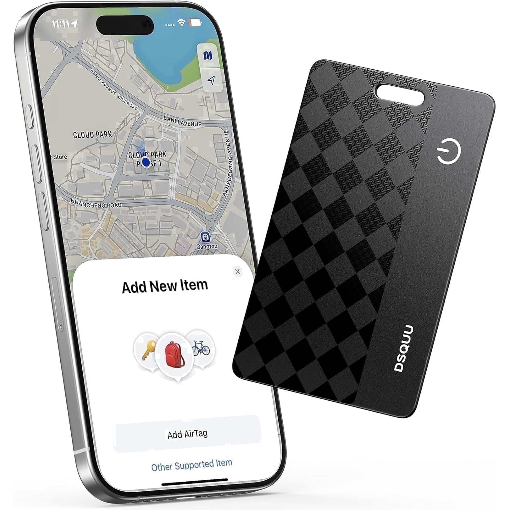 Wallet Tracker Card Compatible for Apple Find My, MFi Certified Bluetooth Tracker, Ultra-Thin IP68 Waterproof Wireless Charging Anti-Loss Locator for Wallet, Passport, Luggage, iOS Only