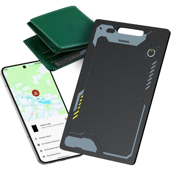 Wallet Tracker Card Android, IP68 Waterproof Smart Card Luggage Tracker Compatible with Google Find Hub (Android Only), Rechargeable Item Locator Finder, Slim ng Card for Wallet, Black