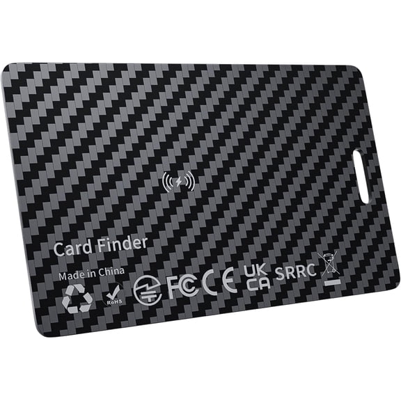 Wallet Tracker Card, Apple MFi Certified Ultra-Slim 0.07 inches Rechargeable Finder Works with Apple Find My (iOS Only), IP68 Waterproof Tracking Card for Wallets, Luggage, Passport, Purse