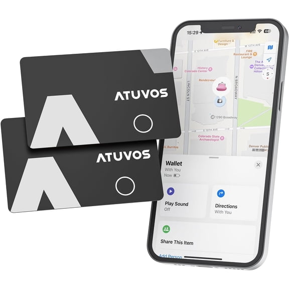 Wallet Tracker Card Ultra-Thin 1.6mm, Smart Air Tag Bluetooth Tracker Works with Apple Find My (iOS Only), Item Finder Tag for Luggage, Passports, 3-Year Battery Life, IP67 Waterproof, 2 Pack