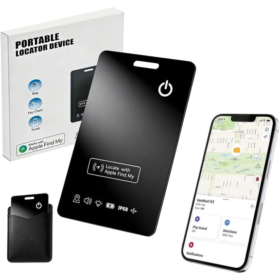 Wallet Tracker Card, Works with Apple Find My, Ultra-Slim Rechargeable Bluetooth Item Finder Card for Wallet, Luggage, Passport, Bags, Water-Resistant, No Subscription (1pcs)