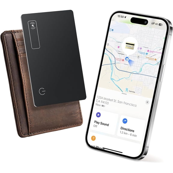 Wallet Tracker Card (iOS Only) - 0.07in Slim, Compatible with Find My, Bluetooth Tracker Smart Tracking Card Wallet Finder, IP68 Waterproof, Item Locator for Luggage Tags, Passports, Purse