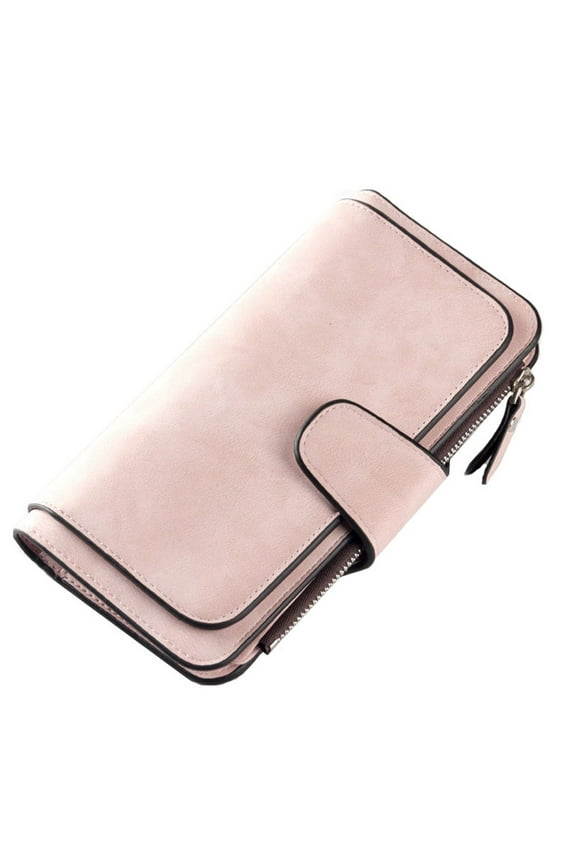 Wallet For Women,PU Leather RFID Blocking Womens Wallet Bifold Card Holder Ladies Clutch with ID Window,Large Capacity Card Holder Ladies,Gifts for Women,Light pink,7.4x4.13"
