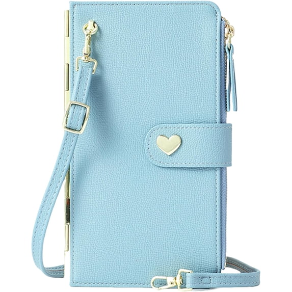 Wallet Women RFID Blocking Credit Card Holder Wallet for Women Bifold Multi Card Wallet Case with 2 Zipper Pockets 3 ID Windows