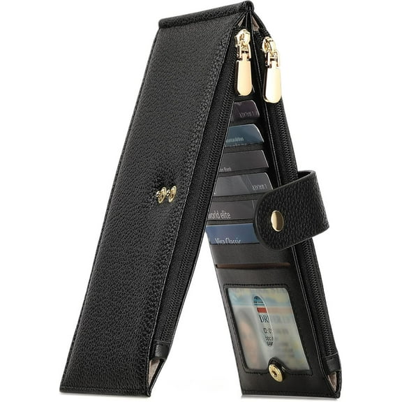 Wallet Women RFID Blocking Leather Large Bifold Multi Card Purse with Zipper Pocke Credit Card Holder