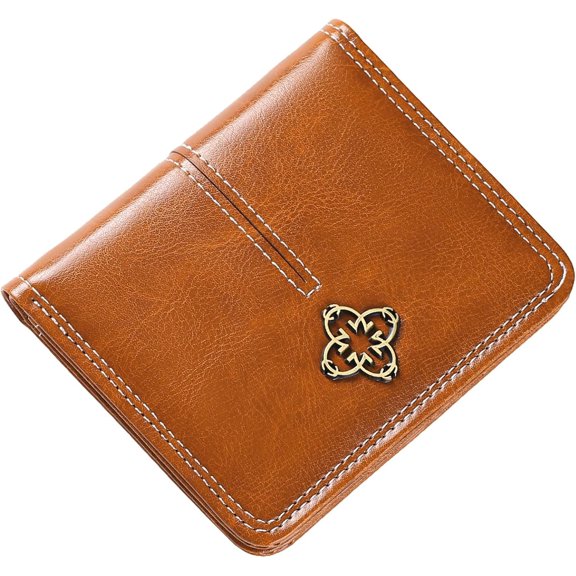 Wallet Women RFID Blocking Small Bifold Leather Pocket Wallet Zipper Coin Pocket Ladies Mini Purse with ID Window