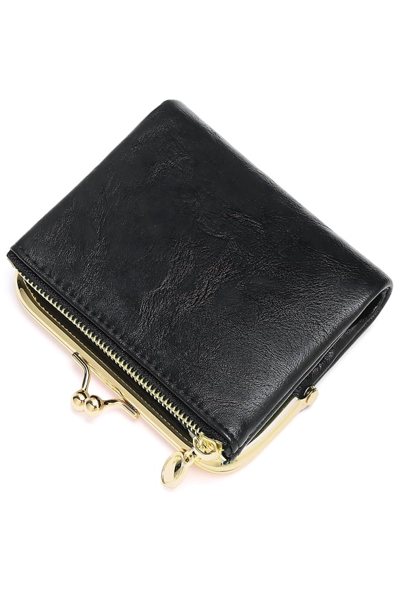 Compact Women's Classic RFID Blocking Bifold Wallet, Black