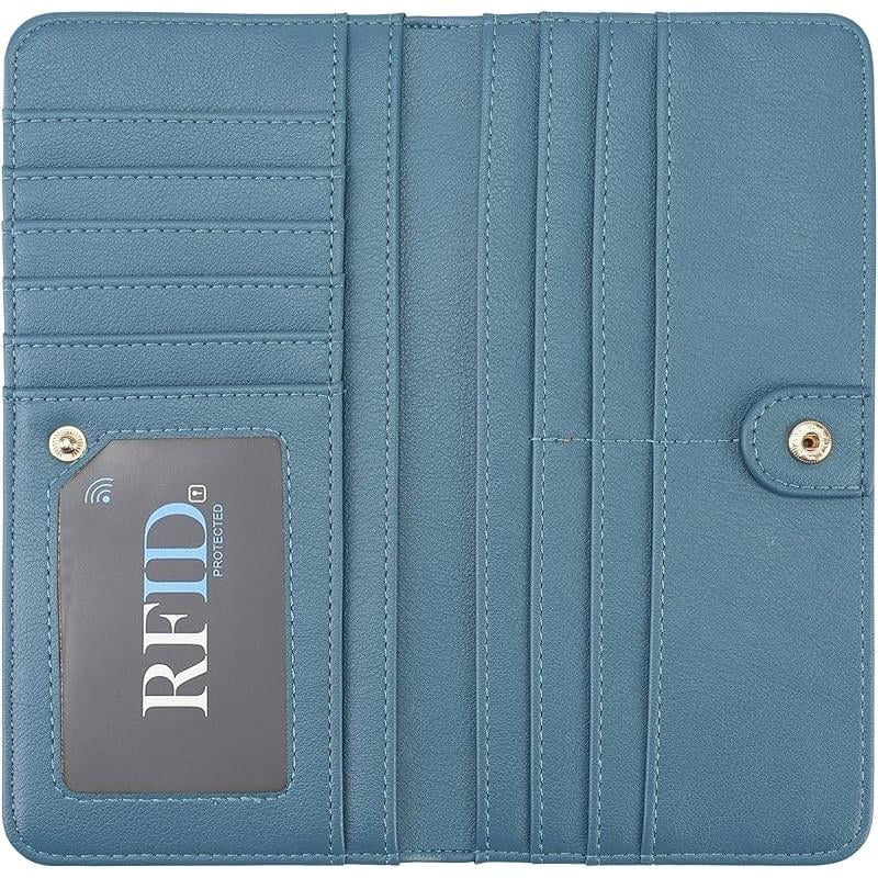 Women Leather Long Wallets Bifold ID Card Holder Purse Checkbook Clutch