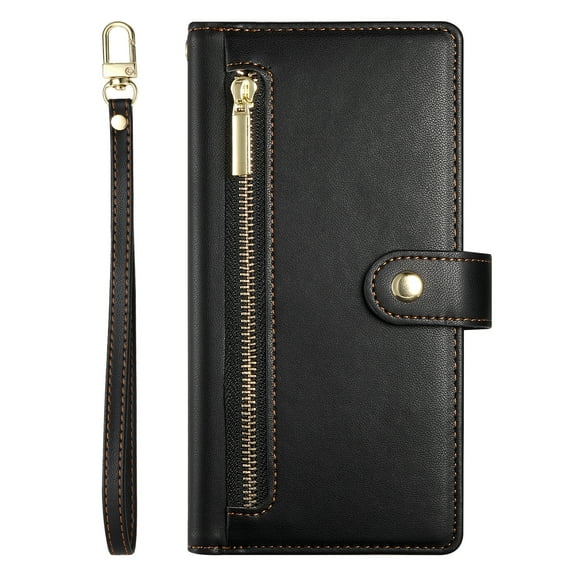 Wallet case for iphone X with RFID shielding, ultra-thin leather wallet, credit card holder, with card slots and ID window.