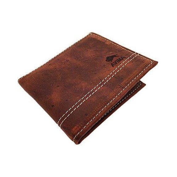 Wallet for Men, 1 BEST Genuine 100% Cowhide Leather Men's Handcrafted Bifold Wallet by AVIMA