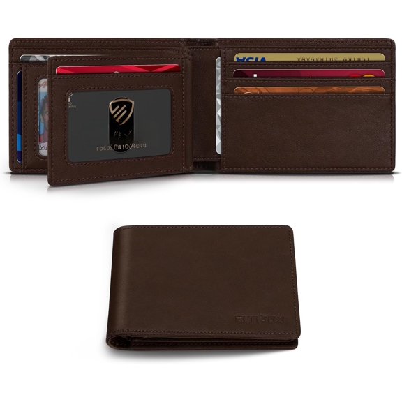 Wallet for Men Bifold RFID Blocking Wallets with 2 ID Window 14 Card Holders 1  pocket 1  Box